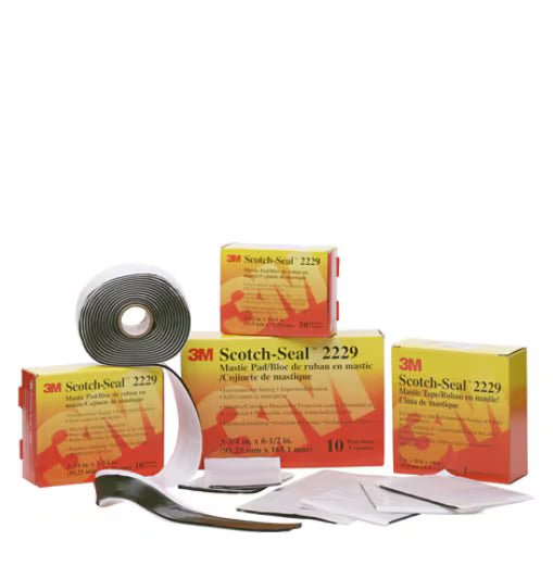 3M 7000006032 Scotch - Seal™ Mastic Tape Compound 2229, 1 in x 10 ft, Black, 12/Case - KEM - TRON INC.