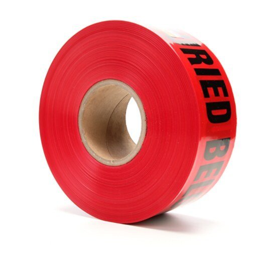 3M 7000133183 Scotch® Buried Barricade Tape 363, CAUTION HIGH VOLTAGE CABLE BURIED BELOW, 3 in x 1000 ft, Red, 8 rolls/Case - KEM - TRON INC.