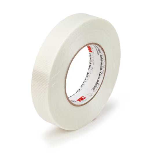 3M 7000133703 Filament - Reinforced Electrical Tape 1076, 1/4 in X 60 yd, Bulk, 3 - in paper core, 144 Rolls/Case - KEM - TRON INC.