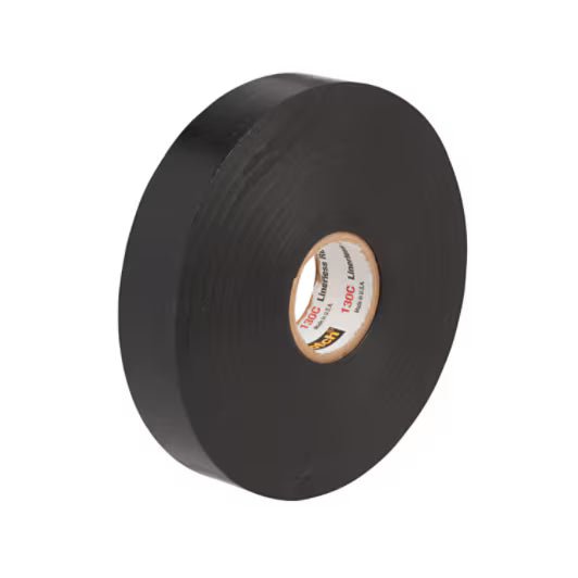 3M 7000140715 Scotch® Linerless Rubber Splicing Tape 130C, 1 in x 15 ft, Black, 1 roll/carton, 24 rolls/Case - KEM - TRON INC.