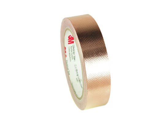 3M 7010350300 Embossed Copper Foil EMI Shielding Tape 1245, 2 - 1/2 in x 18 yd, 3 in Paper Core, 5 Rolls/Case - KEM - TRON INC.