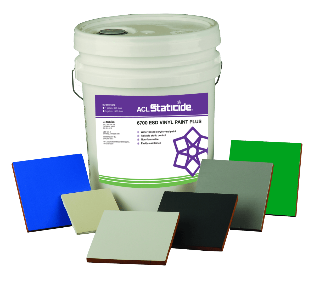 ACL Staticide® 6700DW5 Vinyl Paint Plus, White 5 Gallon Pail - KEM - TRON INC.
