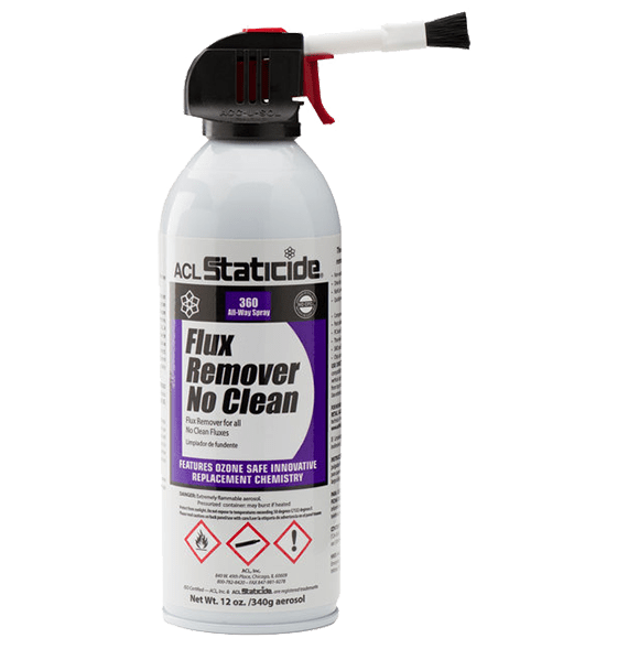ACL Staticide® 8623 Flux Remover No Clean, 12 oz / 340 g Aerosol Can with Brush - KEM - TRON INC.