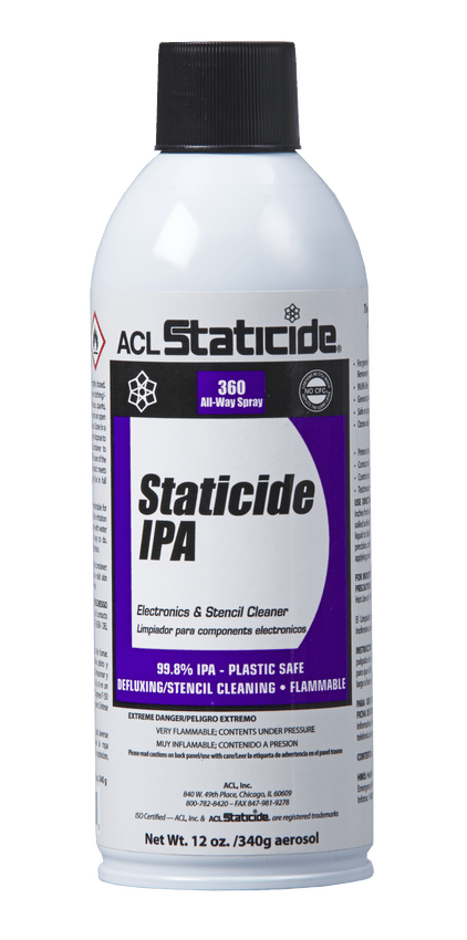 ACL Staticide® 8625 IPA Isopropyl Alcohol, 12 oz / 340 g Aerosol Can - KEM - TRON INC.