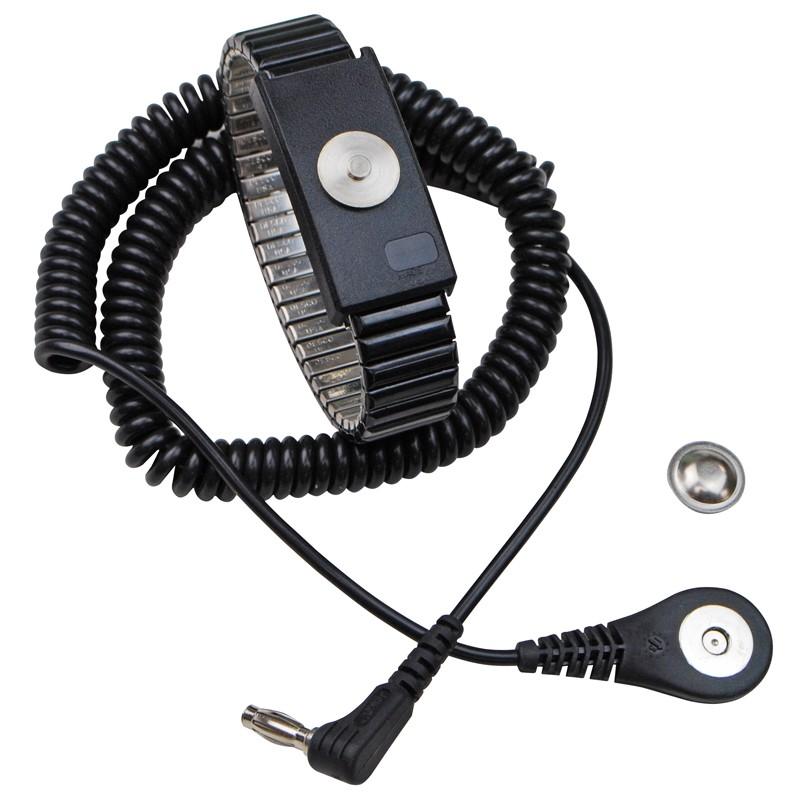 Desco 09204 Jewel Magsnap Metal Expansion Wrist Band With Right Angle 6' Coil Cord - KEM - TRON INC.