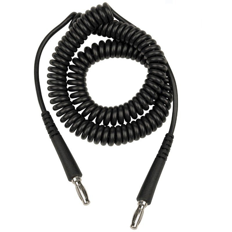 Desco 14114 - Relaxed Retraction Coil Cord, Banana - Banana, Black, 20 FT - KEM - TRON INC.