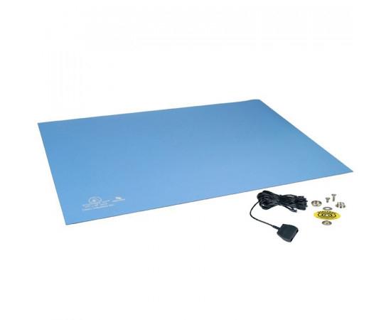 Desco 66326 Statfree Uc2 Dual Layer Rubber Mat 16" x 24" x 0.80" Sky Blue - KEM - TRON INC.