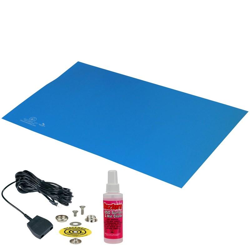 Desco 66424 Mat Kit, Statfree T2 Plus Rubber, Dissipative, Blue 24"X36"X.060" - KEM - TRON INC.