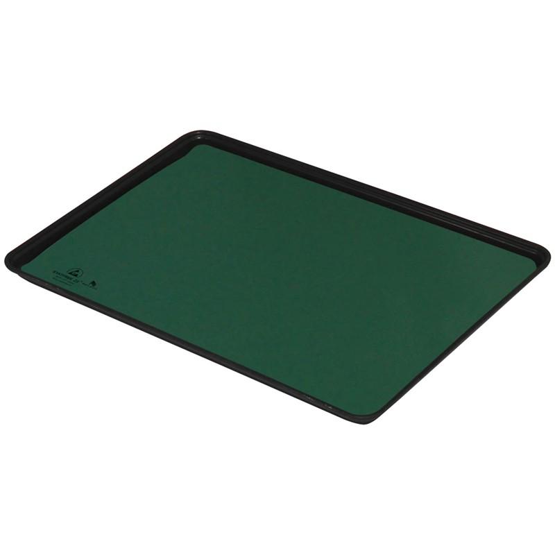 Desco Industries 42558 - Statfree Z2 Dissipative 3 - Layer Vinyl Tray Liner, Green, 16 in x 24 in x .125 in with .750" Radius Corners - KEM - TRON INC.