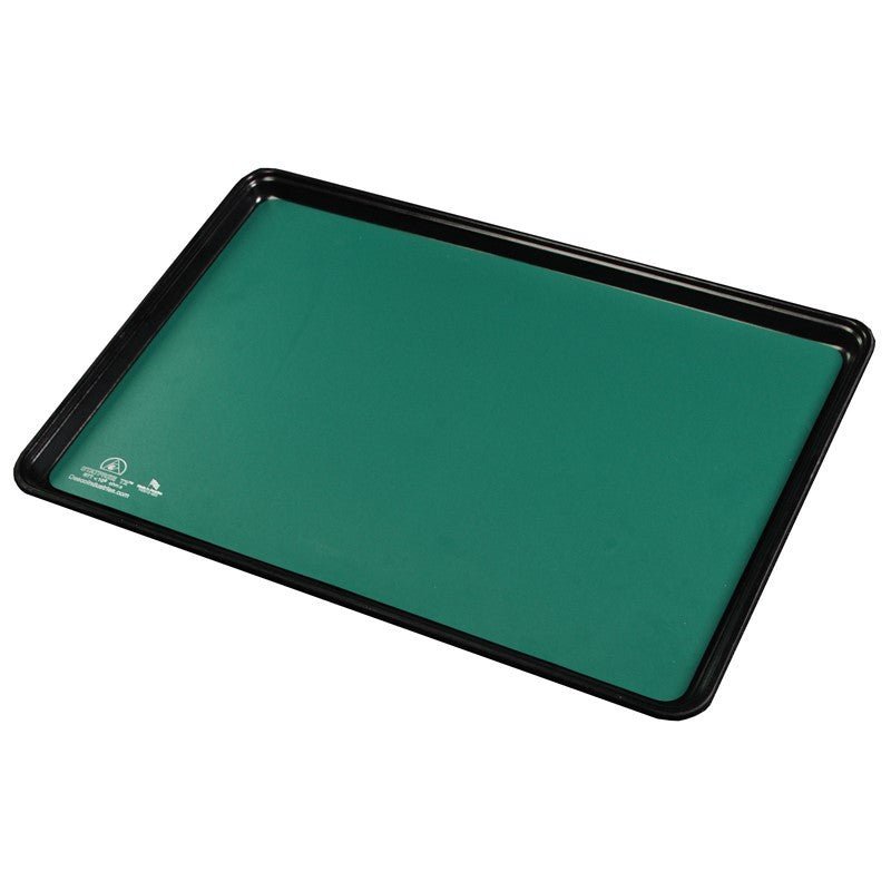 Desco Industries 65159 - Statfree B2 Plus Dissipative 2 - Layer Vinyl Tray Liner, Green, 16 in x 24 in x .080 in with .750" Radius Corners - KEM - TRON INC.
