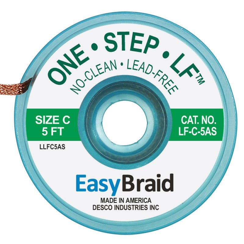 Easy Braid LF - C - 5AS One - Step Lead - Free No Clean Braid .075", Anti - static, 5' Spool - KEM - TRON INC.