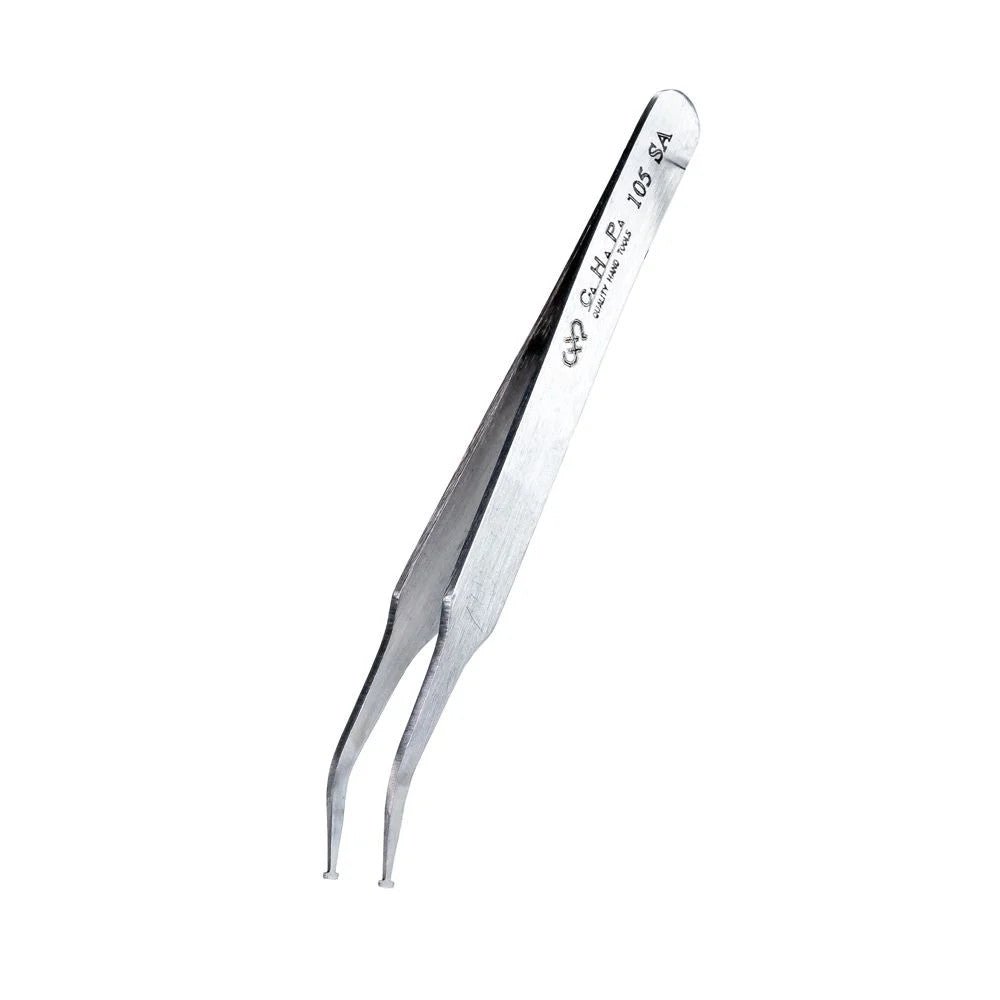 Hakko 105 - SA Flat Tip Tweezers - KEM - TRON INC.