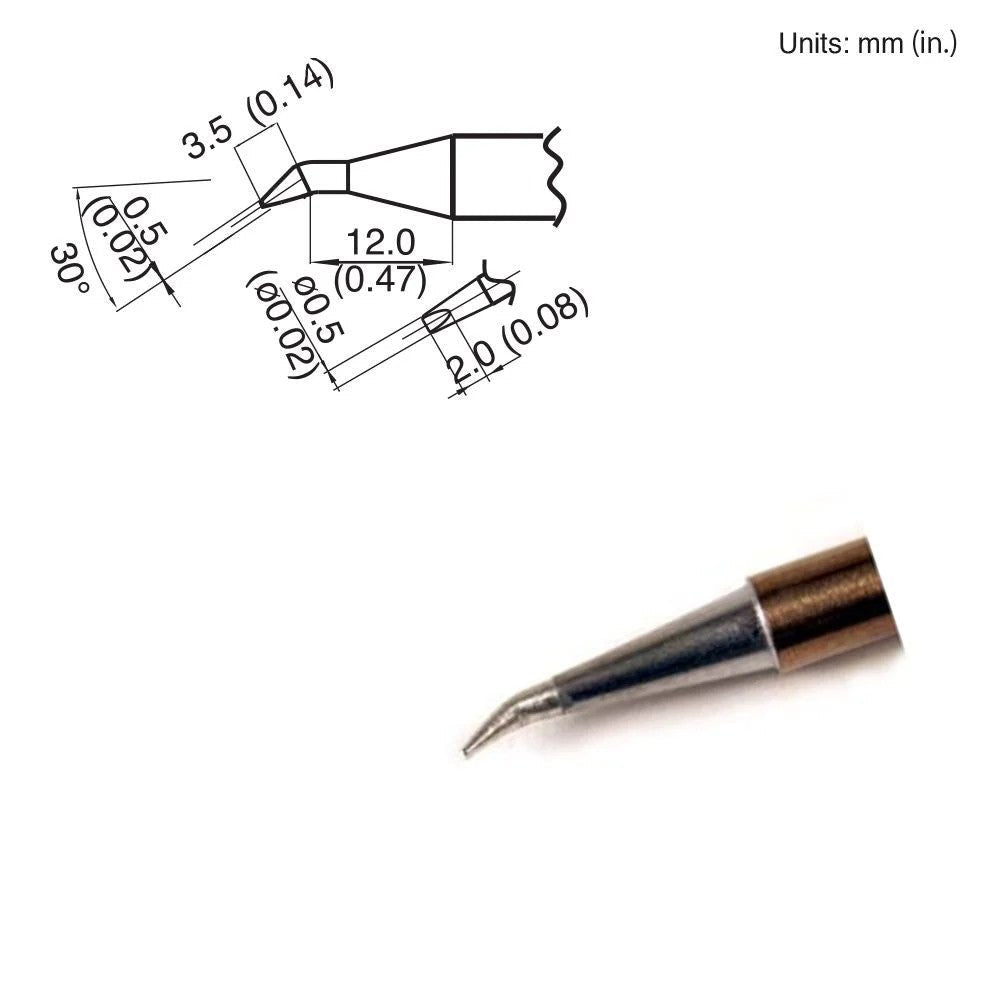 Hakko T15 - JD08 Bent Chisel Tip - KEM - TRON INC.