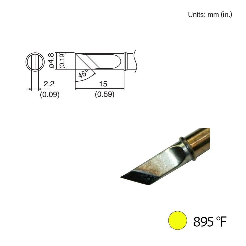 Hakko T31 - 00KU Knife Tip, 895°F / 480°C - KEM - TRON INC.
