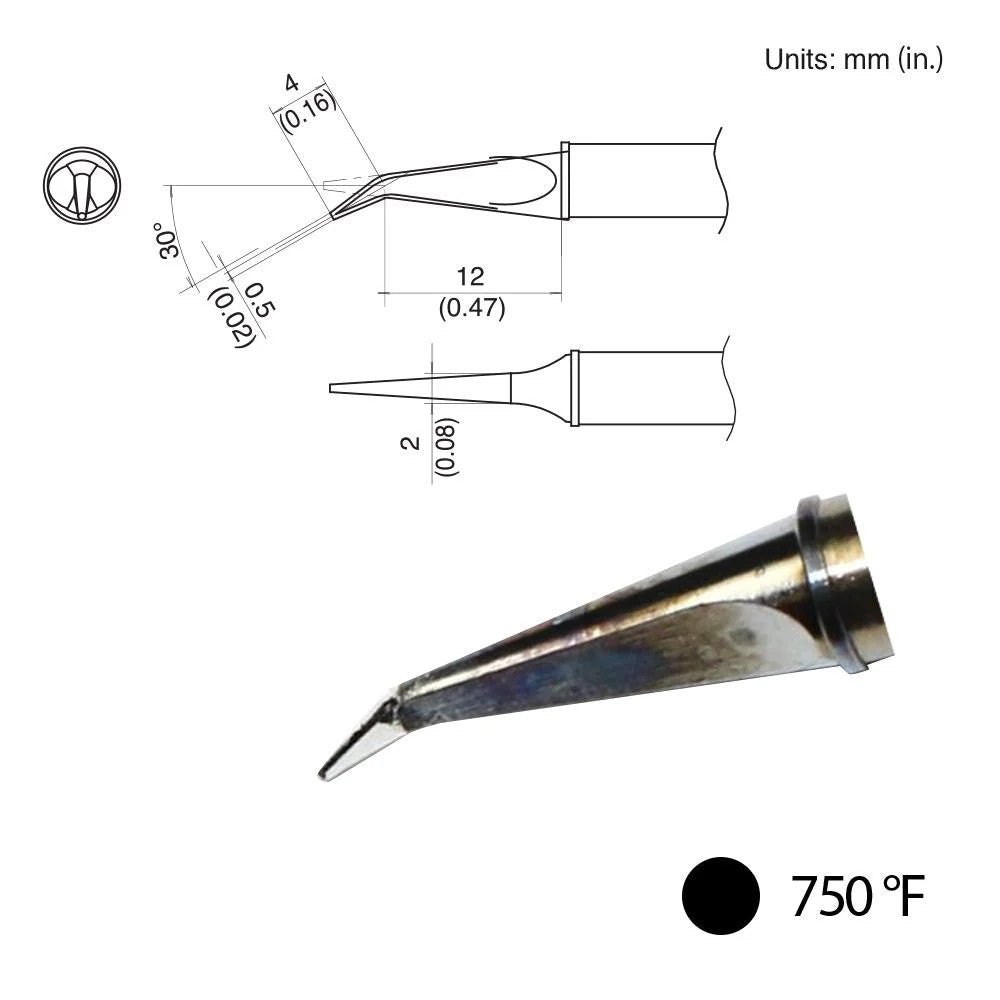 Hakko T31 - 021601 Bent Tip, 750°F / 400°C - KEM - TRON INC.