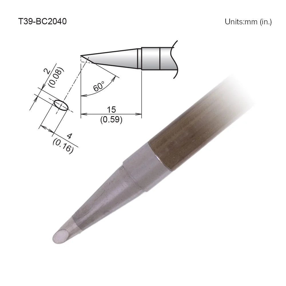Hakko T39 - BC2040 Bevel Tip - KEM - TRON INC.
