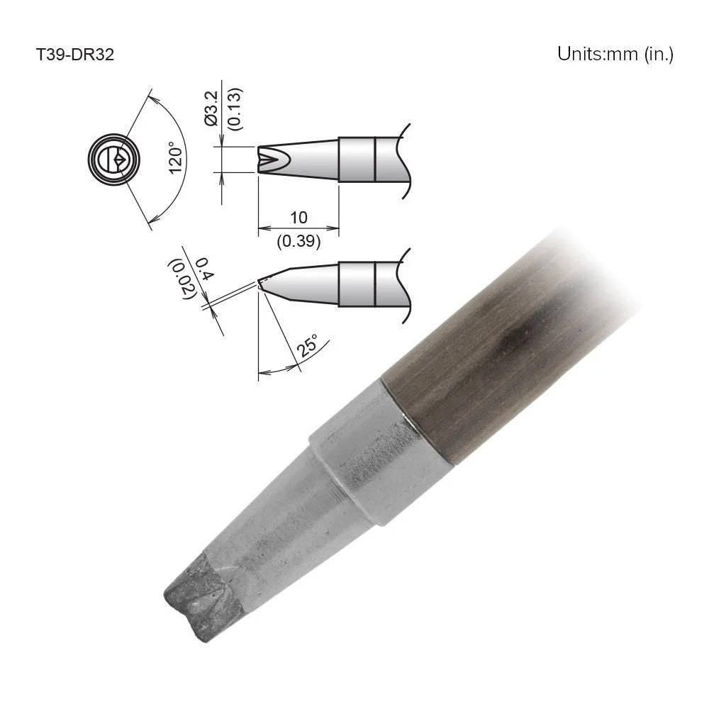 Hakko T39 - DR32 Chisel V - Groove Tip - KEM - TRON INC.