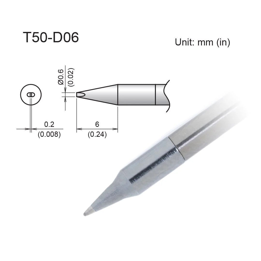 Hakko T50 - D06 Micro Chisel Tip - KEM - TRON INC.