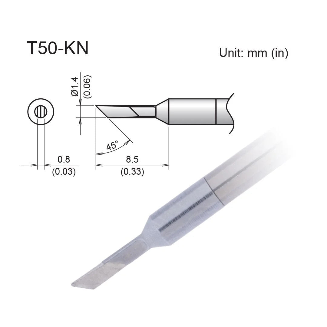 Hakko T50 - KN Micro Knife Tip - KEM - TRON INC.