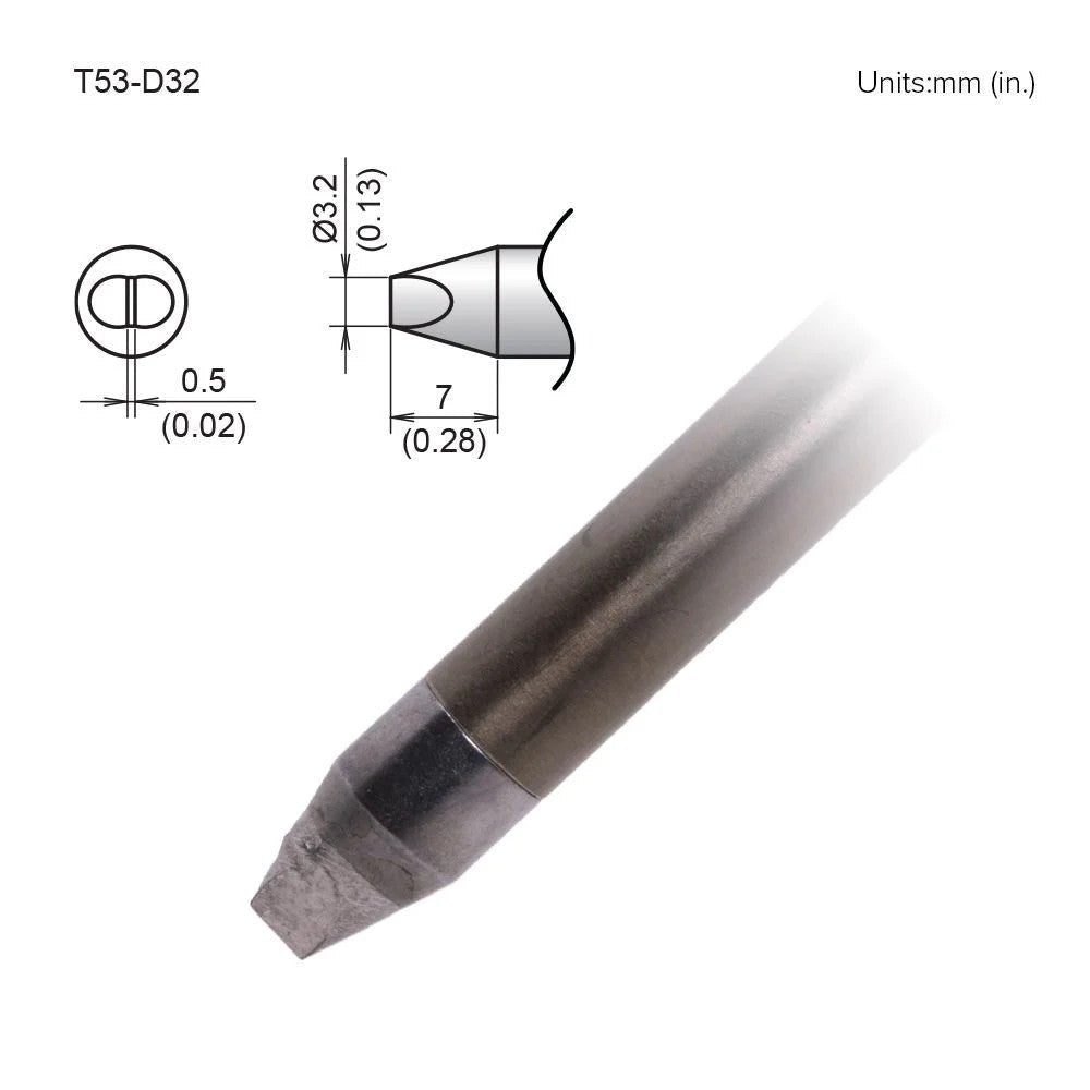 Hakko T53 - D32 Chisel Tip - KEM - TRON INC.