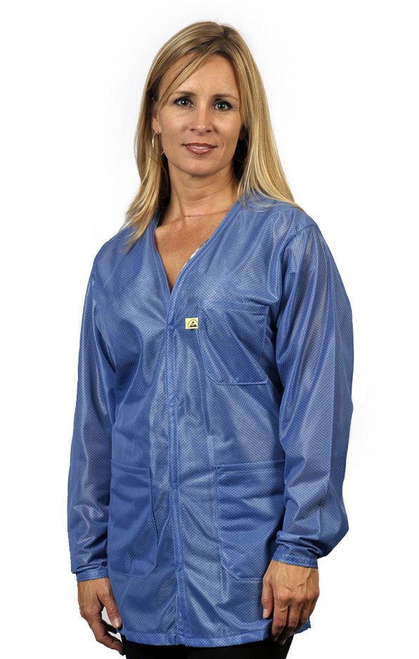 Tech Wear VOJ - 23 - S Smock - Traditional OFX - 100 - Jacket - 3 Pocket Color = Blue, Small - KEM - TRON INC.