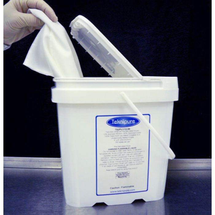 Teknipure TekniClean TS2PUI09 - 99, Polyester Knit Pre - Saturated Wiper, 9"X9", Case of 300 - KEM - TRON INC.