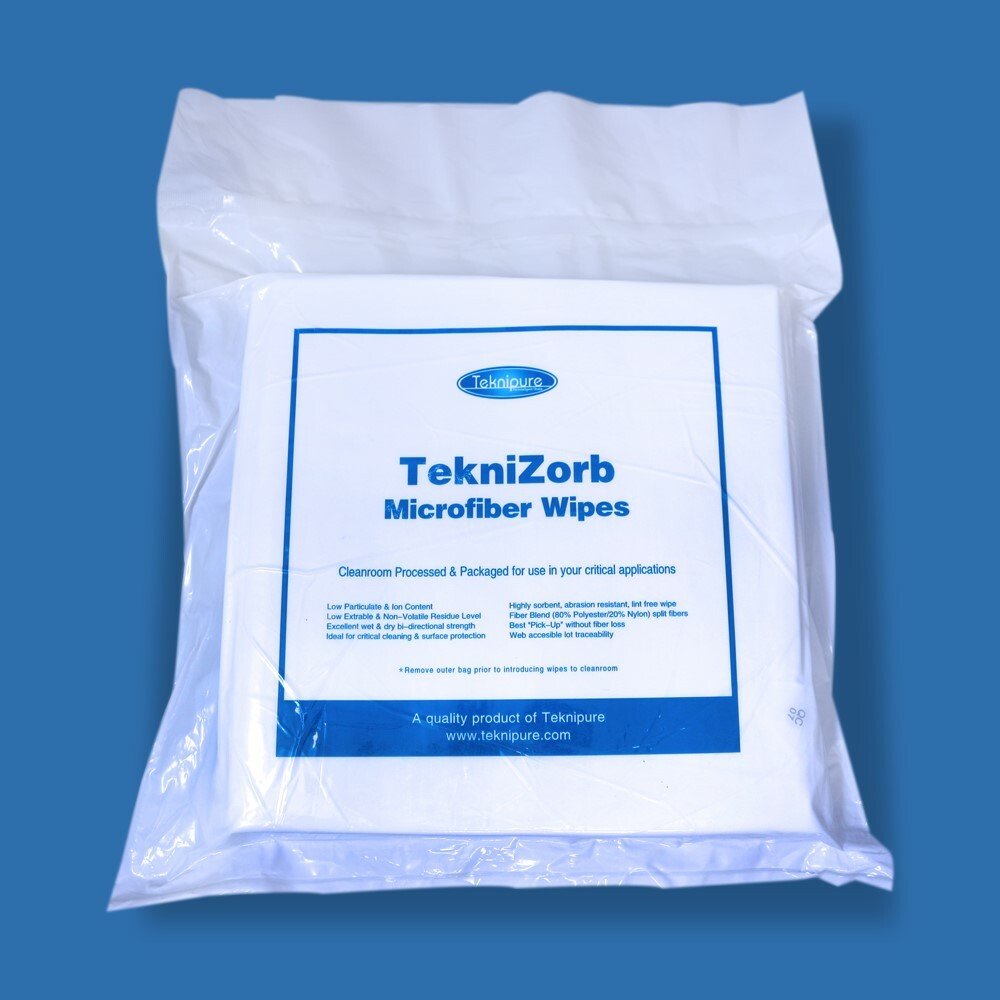 Teknipure TZ1MF - 12, Microfiber Non - Woven Wiper, 12 in x 12 in, Case of 1500 - KEM - TRON INC.
