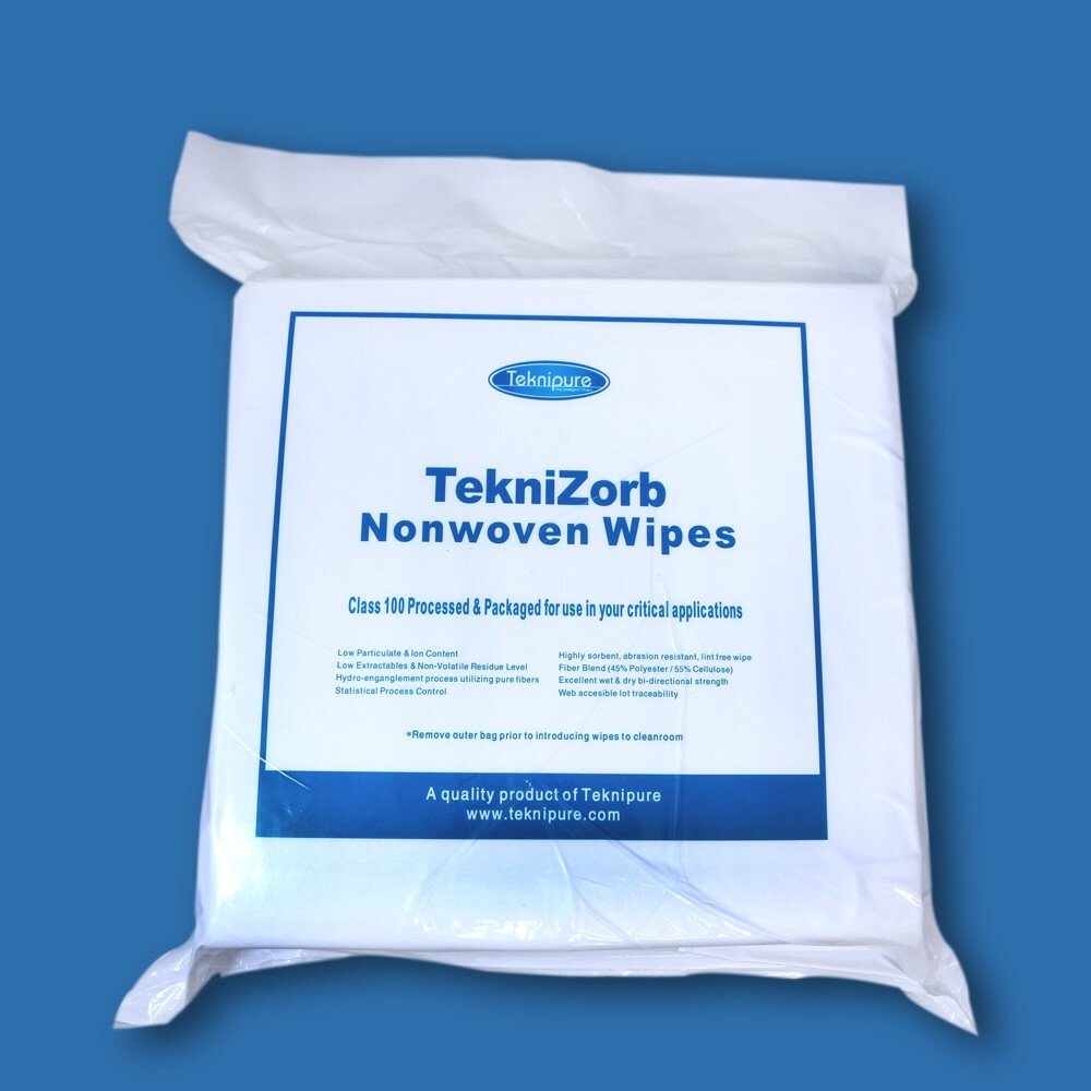 Teknipure TZ1PCS1 - 44, PolyCellulose Non - Woven Wiper, Case of 12,000 4 in x 4 in - KEM - TRON INC.