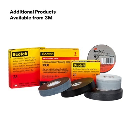 3M 7000006091 Scotch® Linerless Rubber Splicing Tape 130C, 2 in x 30 ft, Black, 12 rolls/Case - KEM - TRON INC.