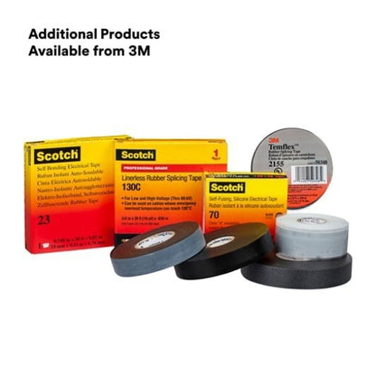 3M 7000006091 Scotch® Linerless Rubber Splicing Tape 130C, 2 in x 30 ft, Black, 12 rolls/Case - KEM - TRON INC.