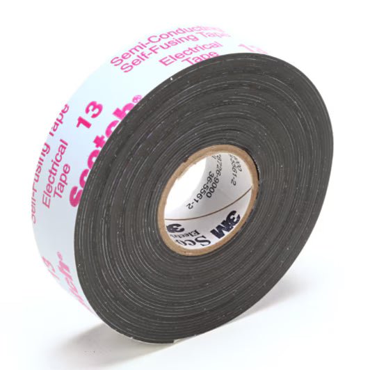 3M 7000007284 Scotch® Electrical Semi - Conducting Tape 13, 3/4 in x 15 ft, Printed, Black, 50 rolls/Case, BULK - KEM - TRON INC.
