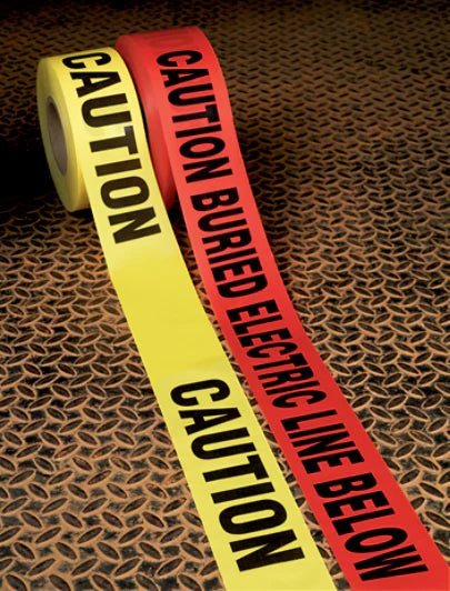 3M 7000031679 Scotch® Buried Barricade Tape 302, CAUTION BURIED ELECTRIC LINE, 3 in x 1000 ft, Red, 8 rolls/Case - KEM - TRON INC.
