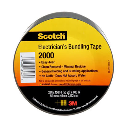 3M 7000031684 Scotch® Electricians Duct Tape 2000, 2 in x 50 yd, 12 Roll Display, 12 Rolls/Case - KEM - TRON INC.