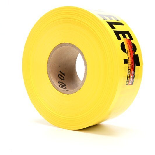 3M 7000031774 Scotch® Buried Barricade Tape 364, CAUTION BURIED ELECTRIC LINE BELOW, 3 in x 1000 ft, Yellow, 8 rolls/Case - KEM - TRON INC.