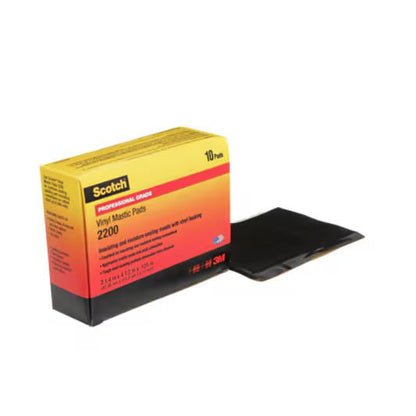 3M 7000057773 Scotch® Vinyl Mastic Pad 2200, 3 - 1/4 in x 4 - 1/2 in, Black, 10 pads/carton, 50 pads/Case - KEM - TRON INC.
