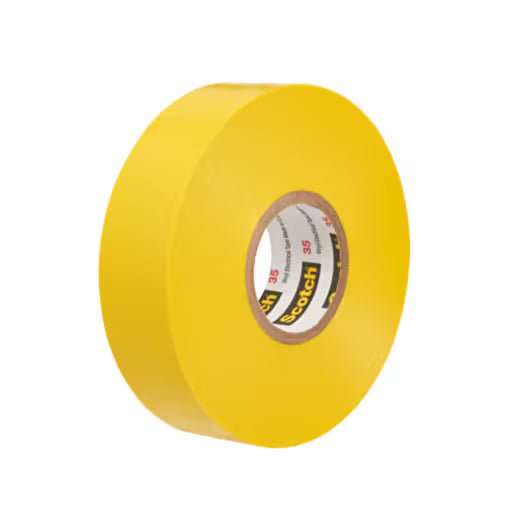 3M 7000058435 Scotch® Vinyl Color Coding Electrical Tape 35, 1/2 in x 20 ft, Yellow, 10 rolls/carton - KEM - TRON INC.