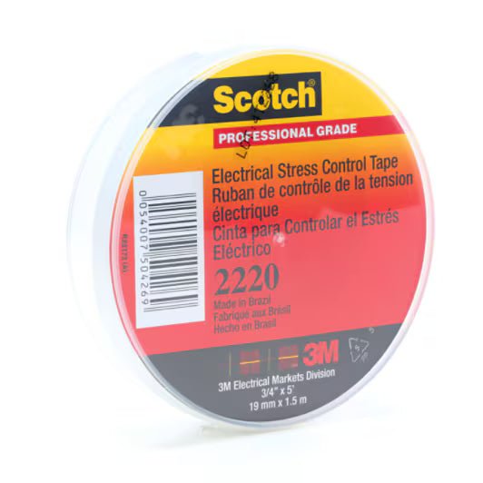 3M 7000089981 Scotch® Electrical Stress Control Tape 2220, 3/4 in x 5 ft, Gray, 100 rolls/Case - KEM - TRON INC.