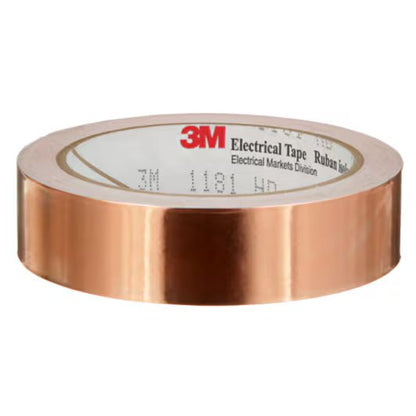 3M 7000132169 EMI Copper Foil Shielding Tape 1181, 1 in x 18 yd (25,40 mm x 16,5 m), 9 per case - KEM - TRON INC.