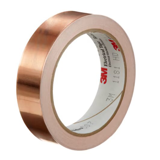 3M 7000132169 EMI Copper Foil Shielding Tape 1181, 1 in x 18 yd (25,40 mm x 16,5 m), 9 per case - KEM - TRON INC.