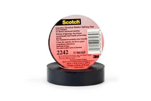 3M 7000132741 Linerless Electrical Rubber Tape 2242, 1 - 1/2 in x 15 ft, 1 in core, Black, 1 roll/carton, 12 rolls/case - KEM - TRON INC.