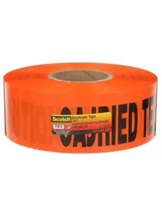 3M 7000133185 Scotch® Buried Barricade Tape 367, CAUTION BURIED TELEPHONE LINE BELOW, 3 in x 1000 ft, Orange, 8 rolls/Case - KEM - TRON INC.