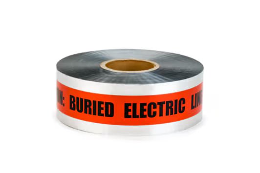 3M 7000133190 Scotch® Detectable Buried Barricade Tape 406, CAUTION BURIED ELECTRIC LINE BELOW, 3 in x 1000 ft, Red, 8 rolls/Case - KEM - TRON INC.