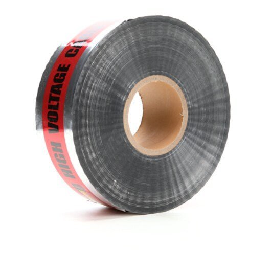 3M 7000133220 Scotch® Detectable Buried Barricade Tape 412, CAUTION BURIED HIGH VOLTAGE CABLE BELOW, 3 in x 1000 ft, Red, 8 rolls/Case - KEM - TRON INC.