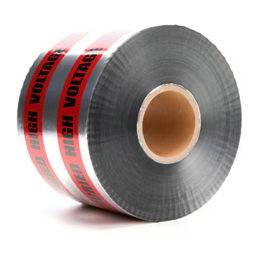 3M 7000133221 Scotch® Detectable Buried Barricade Tape 413, CAUTION BURIED HIGH VOLTAGE CABLE BELOW, 6 in x 1000 ft, Red, 4 rolls/Case - KEM - TRON INC.