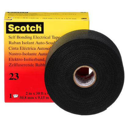 3M 7000138512 Scotch® Rubber Splicing Tape 23, 2 in x 30 ft, Black, 1 roll/carton, 16 rolls/Case - KEM - TRON INC.