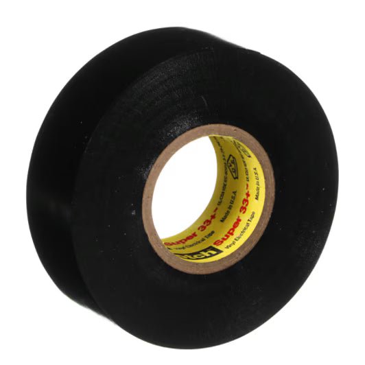 3M 7010350130 Scotch® Super 33+ Vinyl Electrical Tape, 3/4 in x 44 ft, Black, 10 rolls/carton, 100 rolls/Case - KEM - TRON INC.