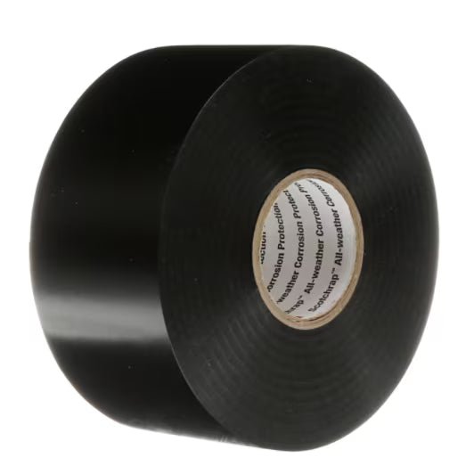 3M 7010398122 Scotchrap™ Vinyl Corrosion Protection Tape 50, 3 in x 100 ft, Unprinted, Black, 16 rolls/Case - KEM - TRON INC.