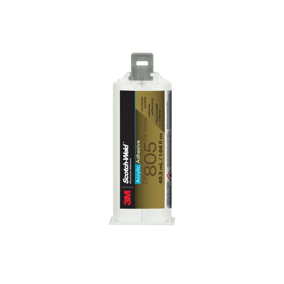 3M 7010410436 Scotch - Weld Acrylic Adhesive DP805, Off - White, 48.5 mL Duo - Pak - KEM - TRON INC.