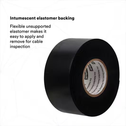3M 7100004537 Scotch® Fire - Retardant Electric Arc Proofing Tape 77, 1 - 1/2 in x 20 ft, Black, 1 roll/carton, 10 rolls/Case - KEM - TRON INC.