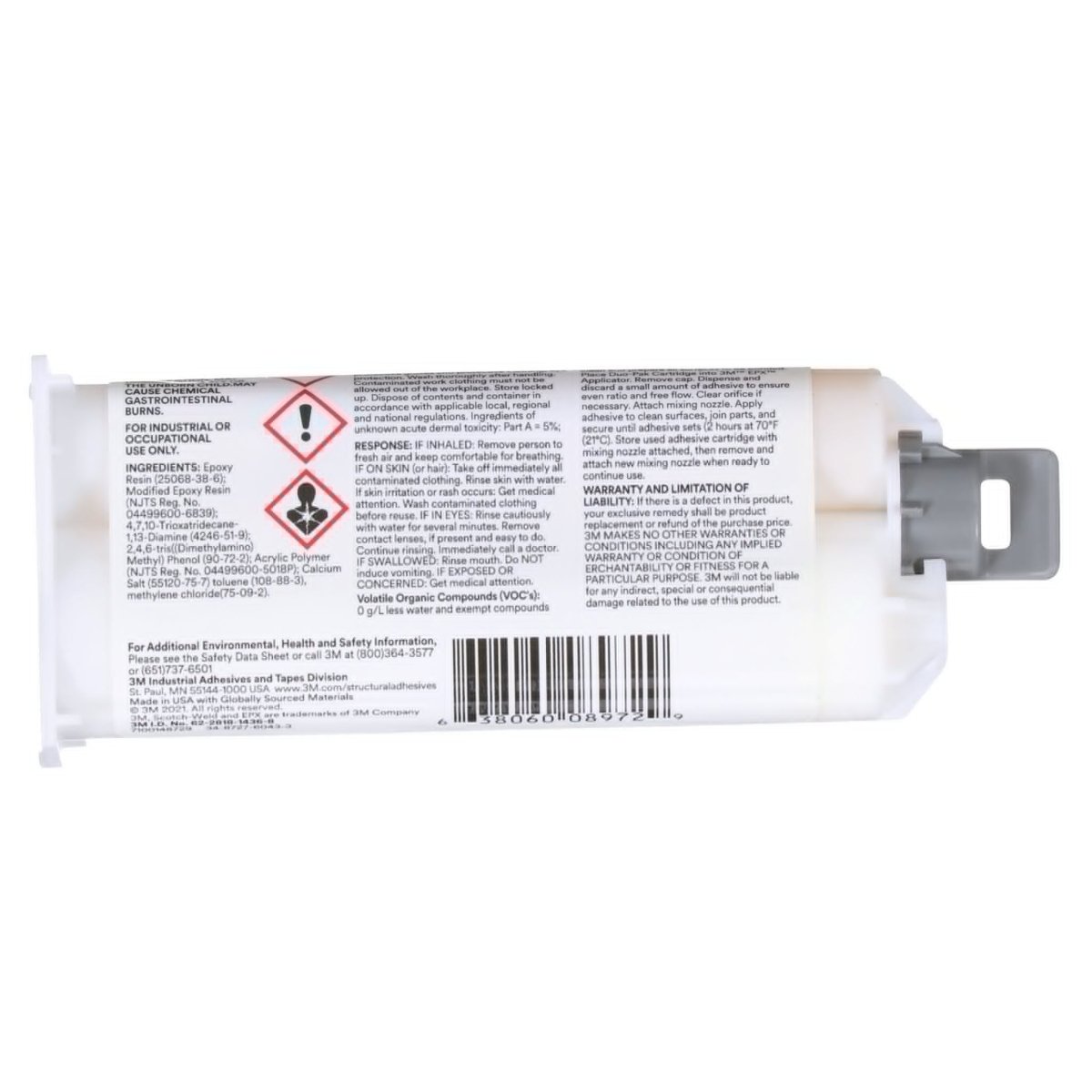 3M 7100148736 Scotch - Weld Epoxy Adhesive DP420, Off - White, 50 mL Duo - Pak - KEM - TRON INC.
